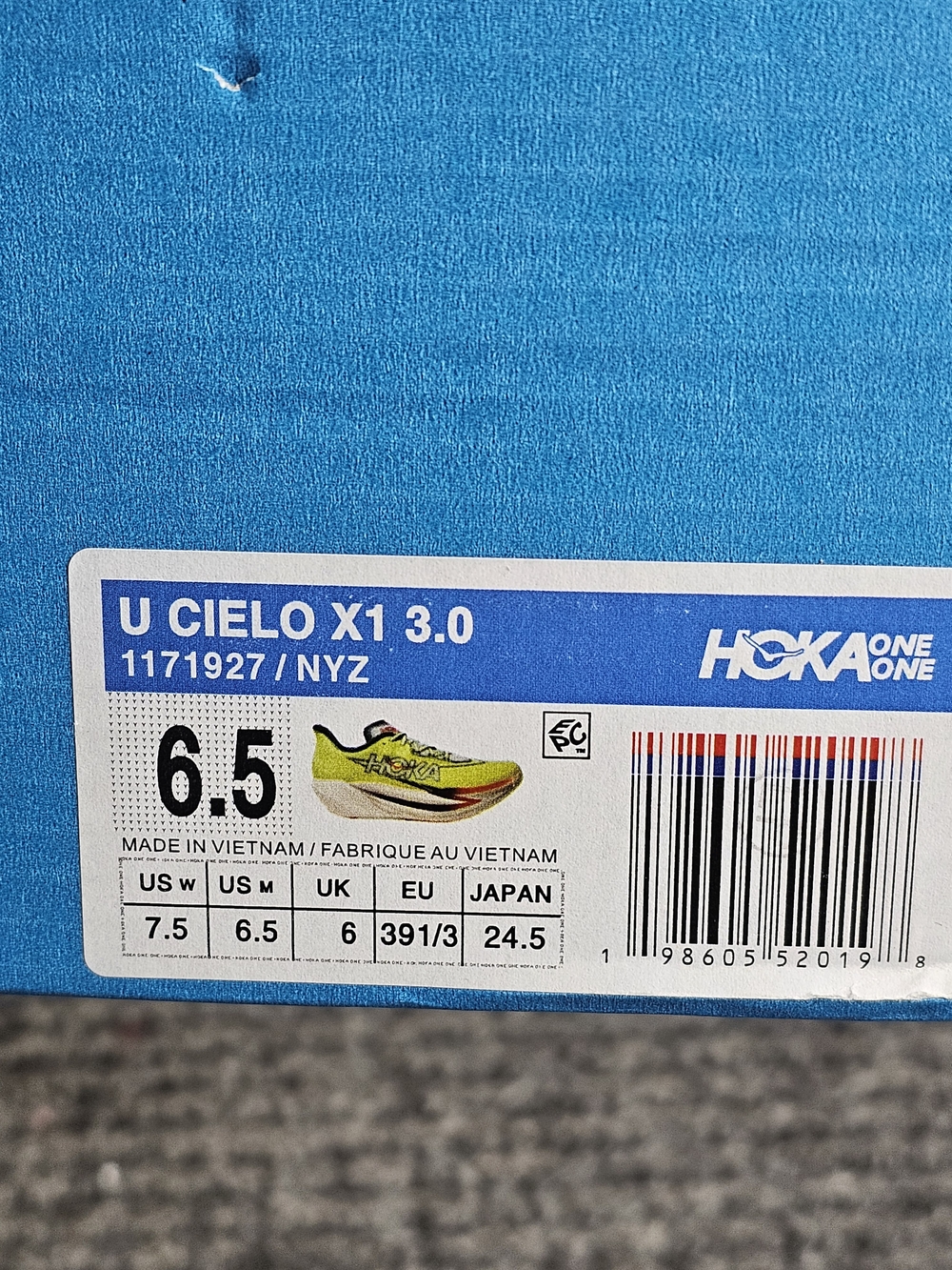 HOKA U Cielo X1 3.0 Neon Green/Teal Running Shoes Womens 7.5 - Picture 9 of 9